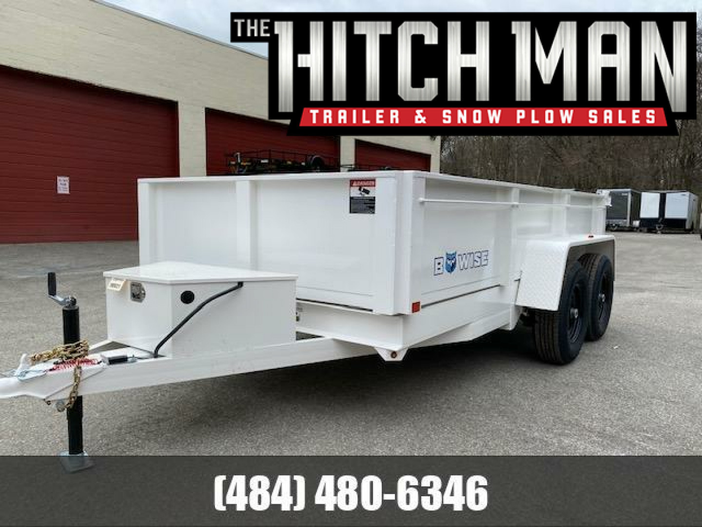 New 6 x 12 BWISE Low Pro Dump Trailer 10k  **White**