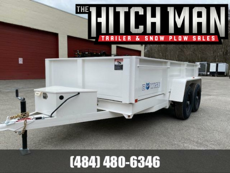 New 6 x 12 BWISE Low Pro Dump Trailer 10k  **White**