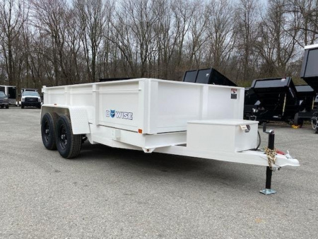 New 6 x 12 BWISE Low Pro Dump Trailer 10k  **White**