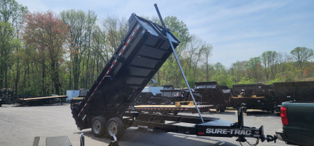 New 7 x 16 Sure-Trac Pro-Series Telescopic Dump Trailer 17.6k ***Hydraulic Jack