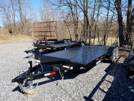 New 7 x 20 Sure Trac Steel Deck Car Hauler, 10k GVWR **w/ DS Removable Fender & Alum Wheels