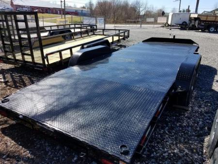 New 7 x 20 Sure Trac Steel Deck Car Hauler, 10k GVWR **w/ DS Removable Fender & Alum Wheels