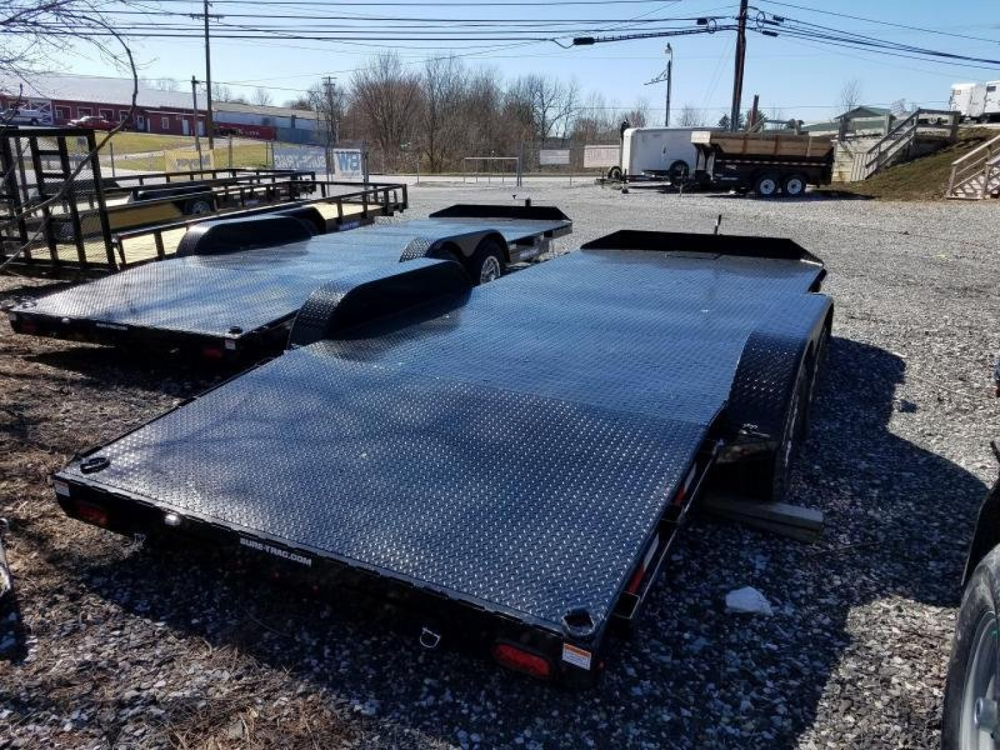 New 7 x 20 Sure Trac Steel Deck Car Hauler, 7K GVWR ***w/DS Removable Fender & Aluminum Wheels