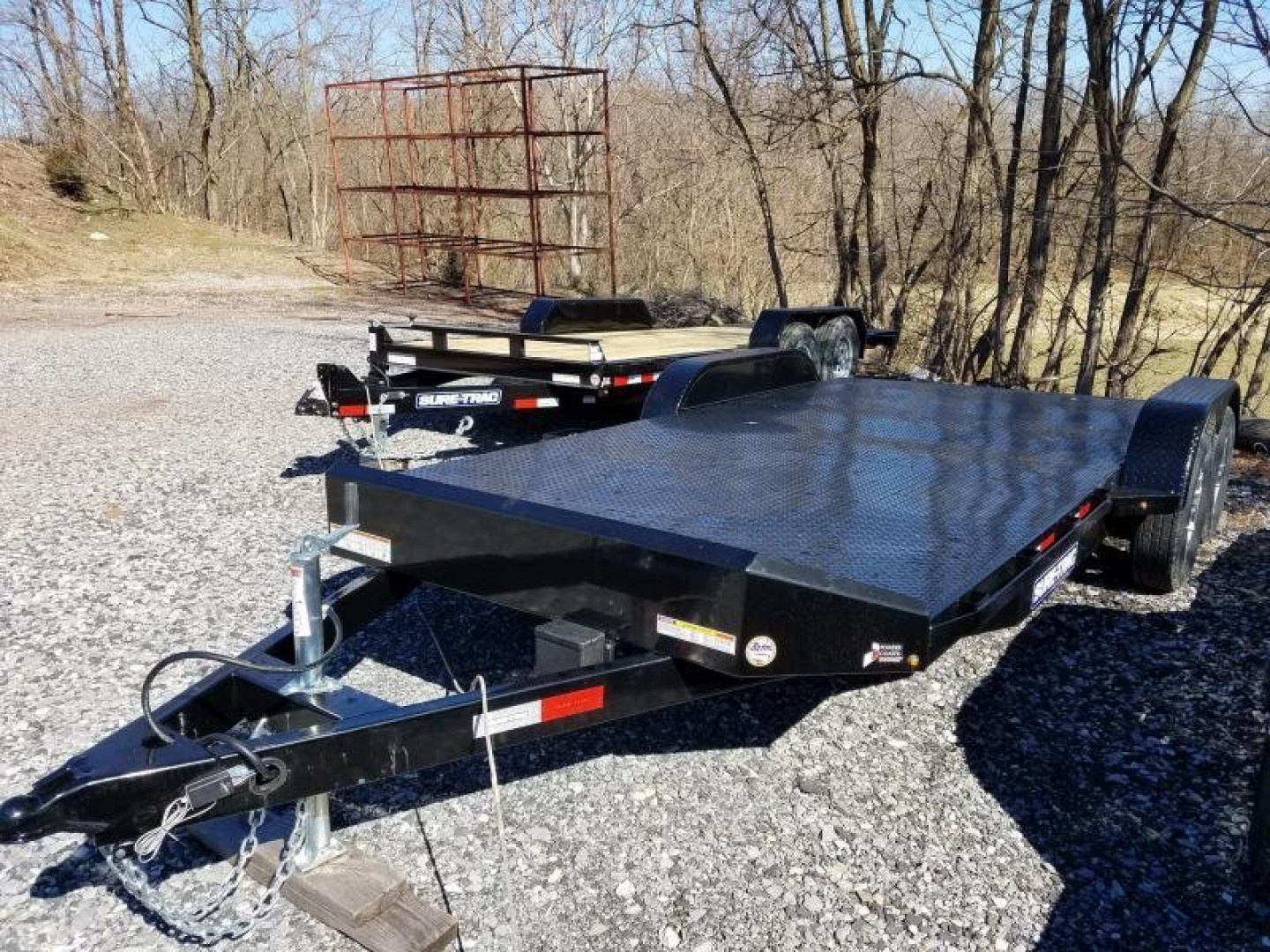 New 7 x 20 Sure Trac Steel Deck Car Hauler, 7K GVWR ***w/DS Removable Fender & Aluminum Wheels