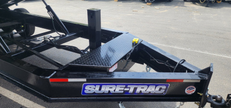 New 8.5 x 22 Sure-Trac HD Power-Tilt Flat Deck Deckover Equipment Trailer 17.6k ***Hydraulic Jack