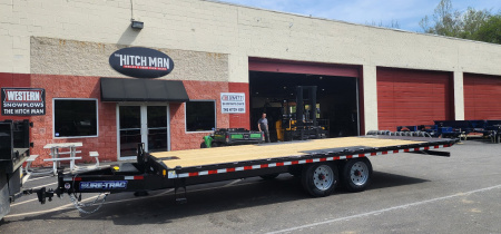New 8.5 x 22 Sure-Trac HD Power-Tilt Flat Deck Deckover Equipment Trailer 17.6k ***Hydraulic Jack