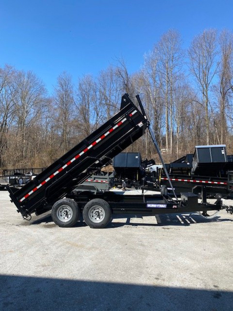 New SALE***7 x 14 Sure-Trac Low-Pro Telescopic Dump Trailer 14k w/ Hydraulic Jack