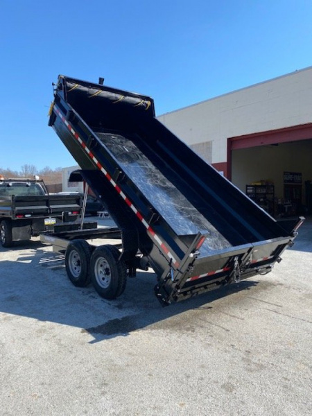 New SALE***7 x 14 Sure-Trac Low-Pro Telescopic Dump Trailer 14k w/ Hydraulic Jack