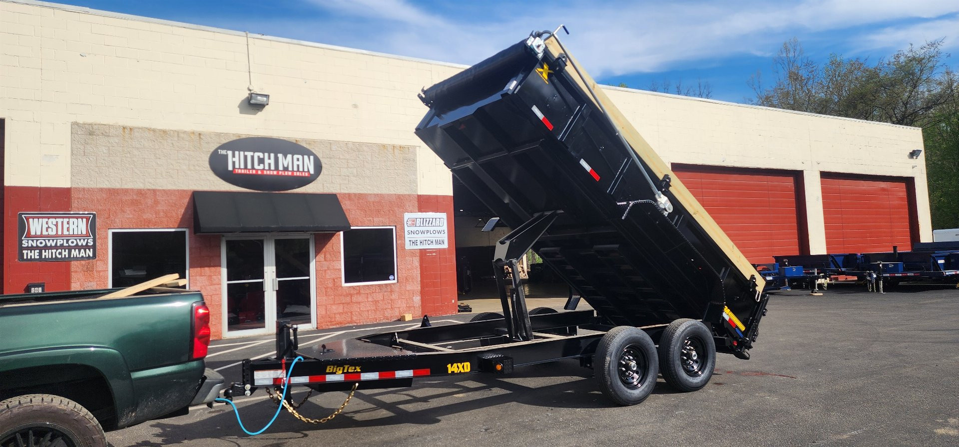 New 7 x 14 Big Tex Low Pro 14XD Scissor Dump Trailer 15.4k **Wood Sides/ 7 Gauge Floor