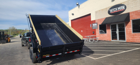 New 7 x 14 Big Tex Low Pro 14XD Scissor Dump Trailer 15.4k **Wood Sides/ 7 Gauge Floor