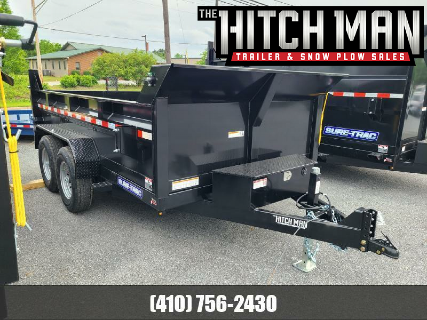 New 7 x 12 Sure-Trac Scissor Hoist HD Dump Trailer, 12k GVWR w/Tarp Kit & 110V Battery Charger