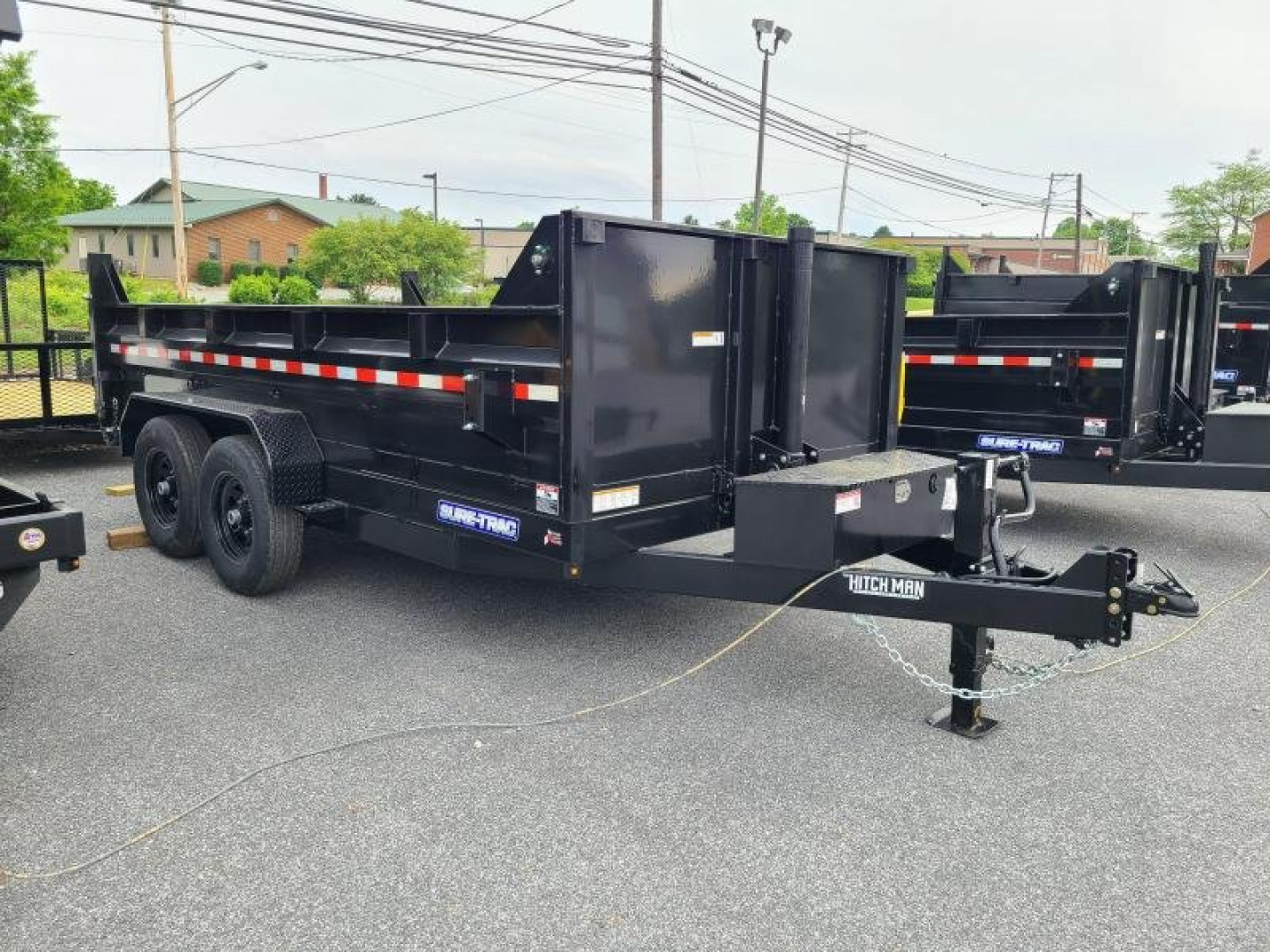 New 7 x 12 Sure-Trac HD Telescopic Dump Trailer, 12K GVWR ***w/Ramps, Combo Gate, Tarp Kit & Battery Charger