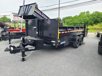 New 7 x 12 Sure-Trac HD Telescopic Dump Trailer, 12K GVWR ***w/Ramps, Combo Gate, Tarp Kit & Battery Charger