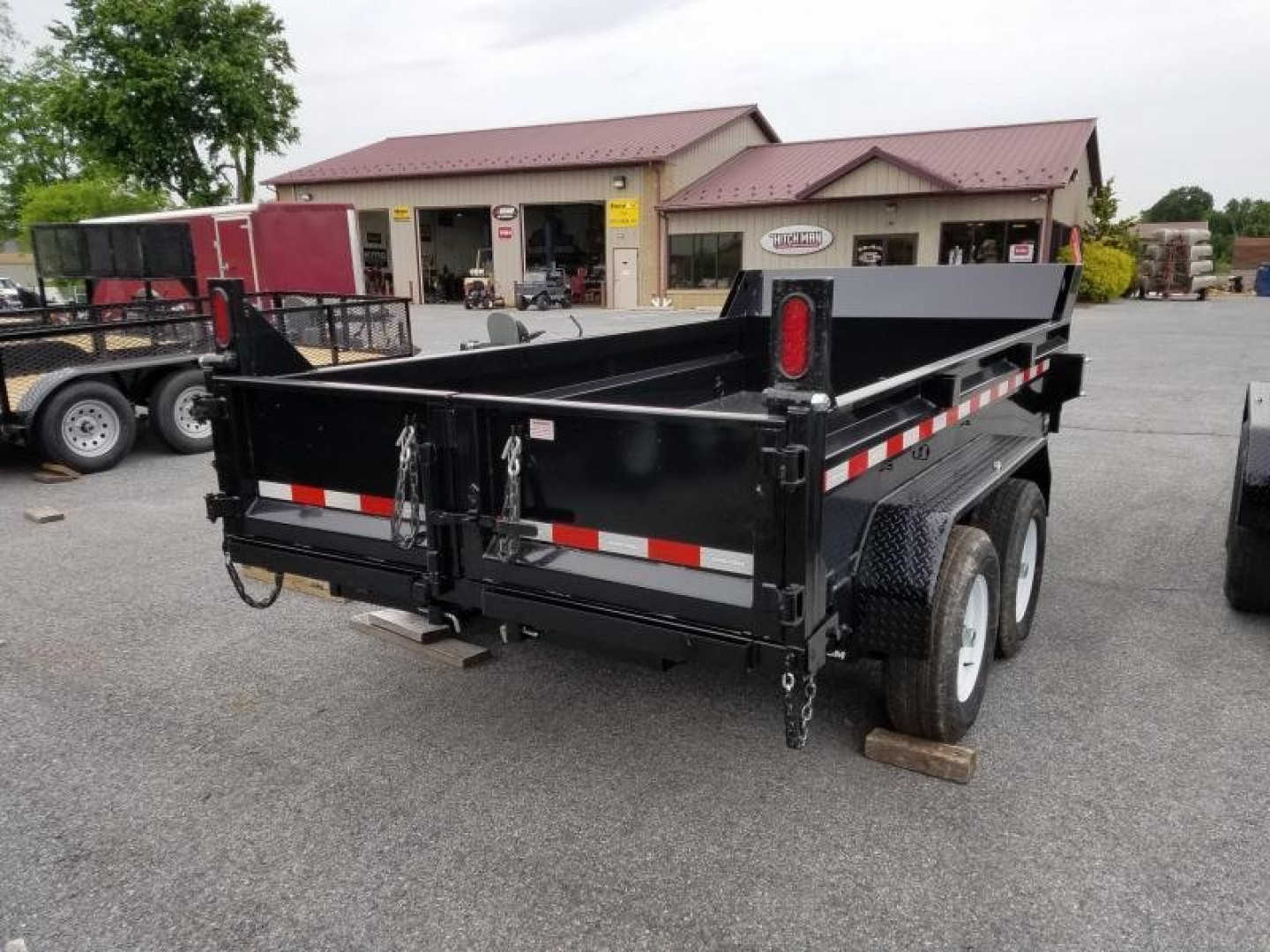 New 6 x 12 Sure Trac SD Low Profile Dump Trailer, 10k GVWR ***w/Ramps & Dual Acting Gate