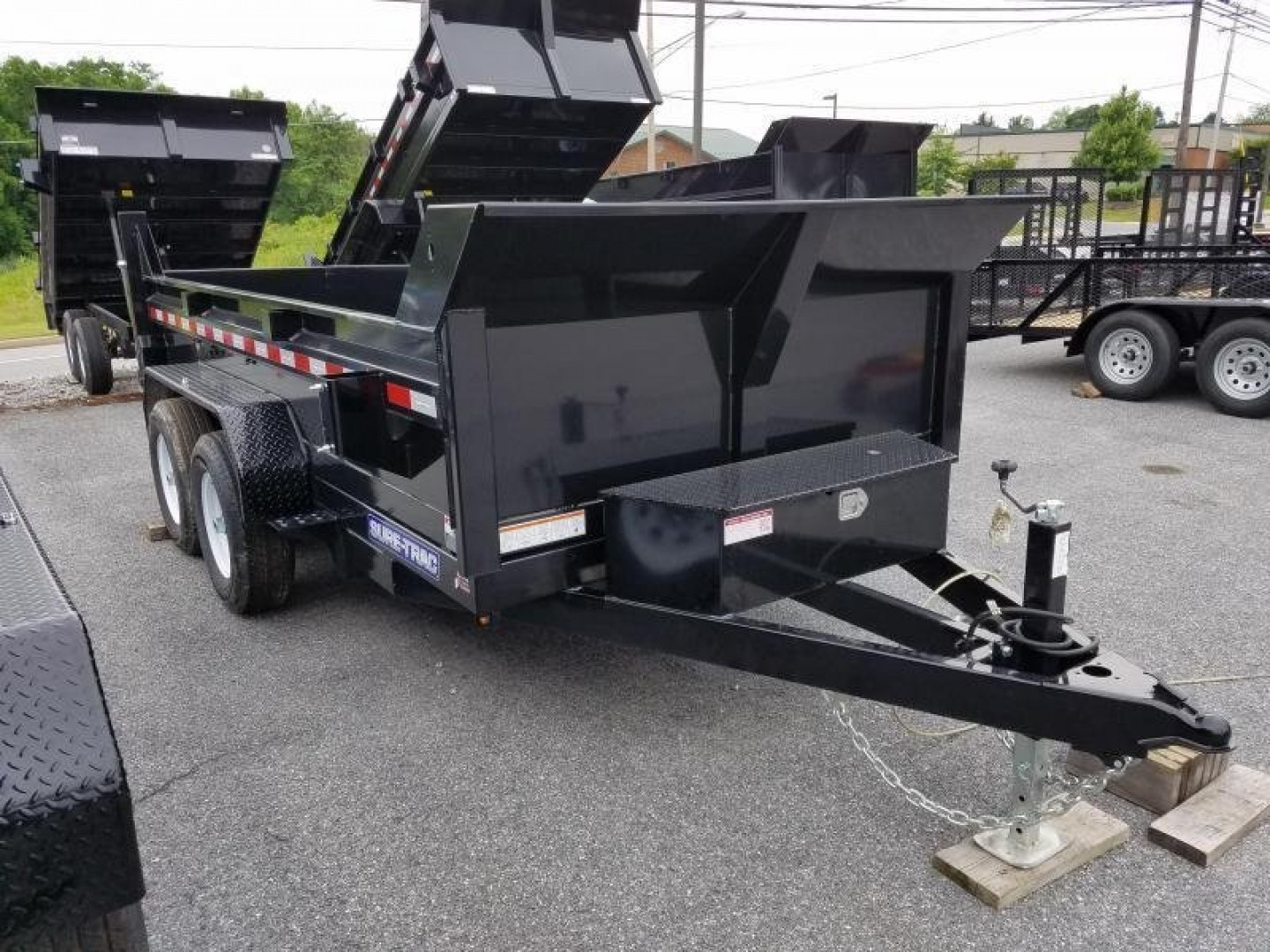 New 6 x 12 Sure Trac SD Low Profile Dump Trailer, 10k GVWR ***w/Ramps & Dual Acting Gate