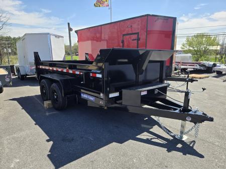 New 6 x 12 Sure Trac SD Low Profile Dump Trailer, 10k GVWR ***w/Ramps & Dual Acting Gate