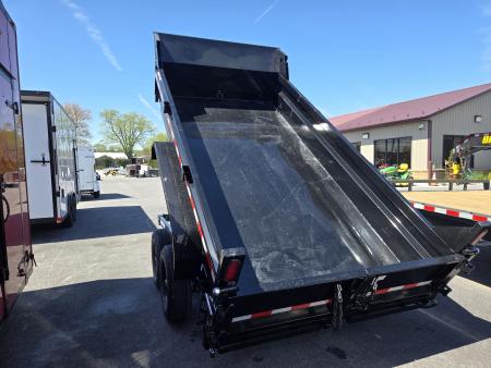 New 6 x 12 Sure Trac SD Low Profile Dump Trailer, 10k GVWR ***w/Ramps & Dual Acting Gate
