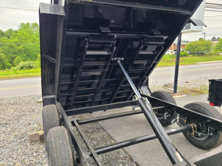 New 6 x 12 Sure Trac SD Low Profile Dump Trailer, 10k GVWR ***w/Ramps & Dual Acting Gate