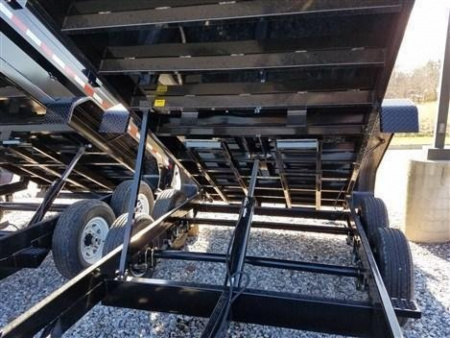 New 6 x 12 Sure Trac SD Low Profile Dump Trailer, 10k GVWR ***w/Ramps & Dual Acting Gate