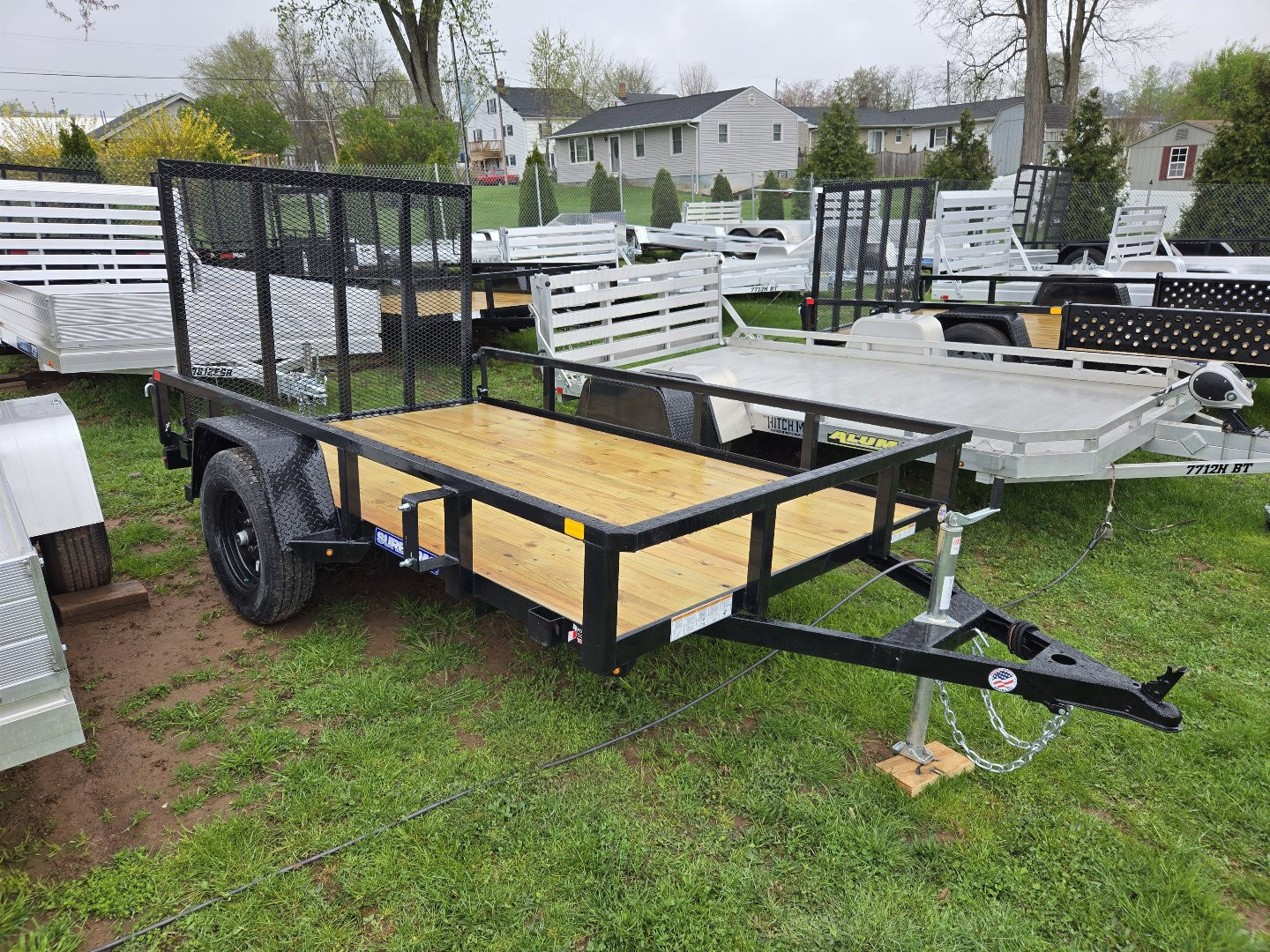 New 6 x 10 Sure-Trac Tube Top Utility, 3k GVWR  w/Set Back Jack & Spring Assist Fold-Flat Landscape Gate