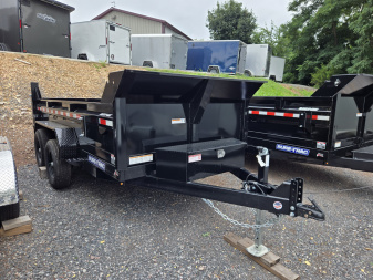 New 6 x 12 Sure Trac SD Low Profile Dump Trailer, 10k GVWR ***w/ Scissor Hoist Lift, Ramps Under Bed & Dual Acting Gate