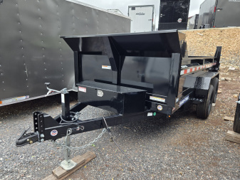 New 6 x 12 Sure Trac SD Low Profile Dump Trailer, 10k GVWR ***w/ Scissor Hoist Lift, Ramps Under Bed & Dual Acting Gate