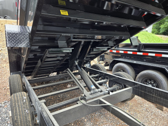 New 6 x 12 Sure Trac SD Low Profile Dump Trailer, 10k GVWR ***w/ Scissor Hoist Lift, Ramps Under Bed & Dual Acting Gate