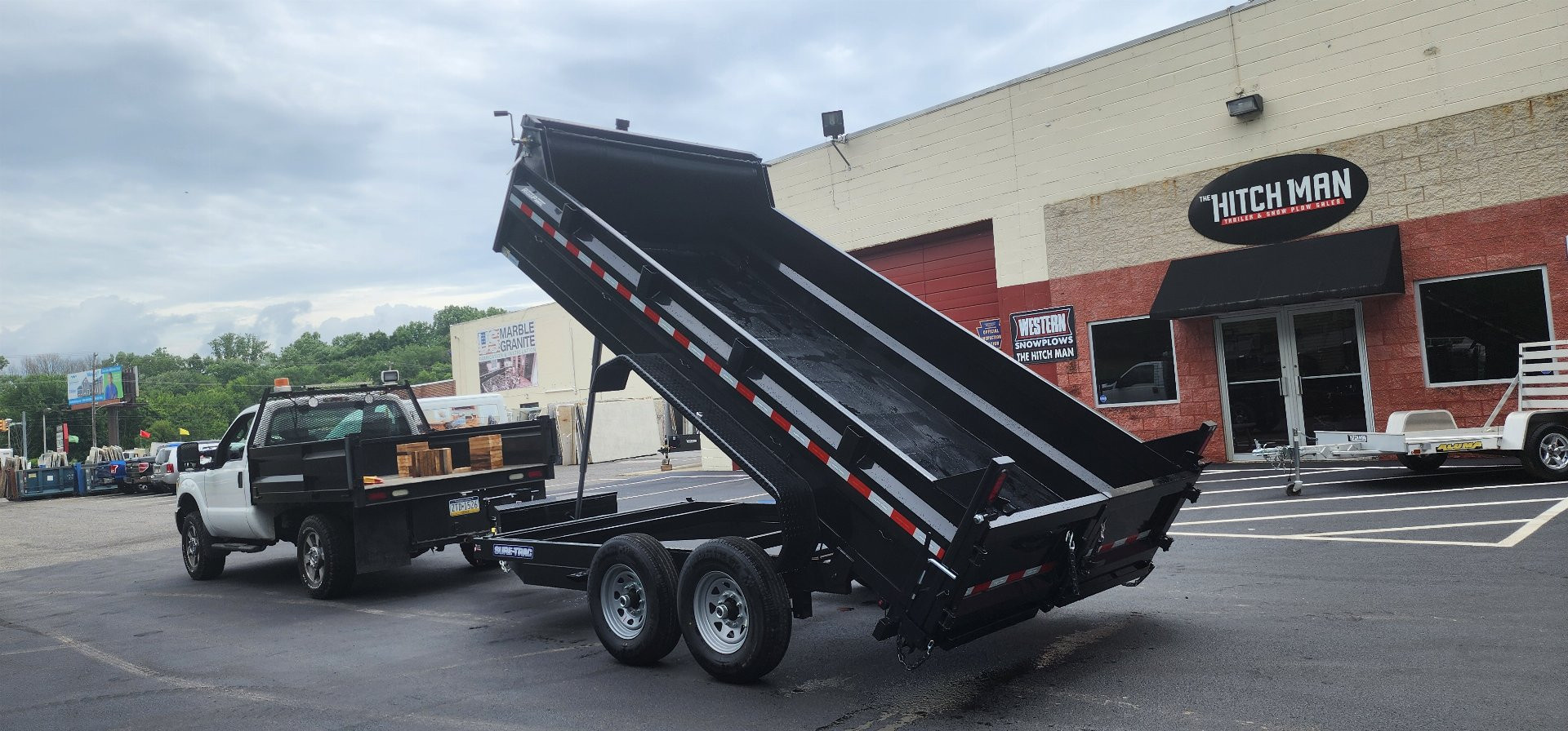 New SALE***7 x 14 Sure-Trac Low-Pro Telescopic Dump Trailer 14k