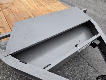 New 7 x 20 BWISE EF20-14-HD Equipment Trailer, 15.4K GVWR ***Hammertone Gray w/ I-Beam Frame, Full-Width Ramps, Winch Mount, 3' Self-Cleaning Dovetail