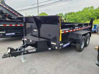 New 7 x 12 Sure-Trac Scissor Hoist HD Dump Trailer, 12k GVWR w/Tarp Kit & 110V Battery Charger