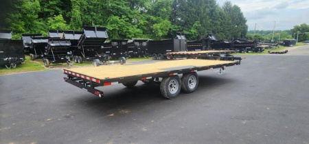 New 8.5 x 20 Sure-Trac Low Profile Flat Deck Deckover Trailer  10k