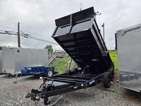 New 7 x 14 Sure-Trac HD Low Pro Scissor Hoist Dump Trailer 14k GVWR w/ Tarp Kit Installed & 110v Batt. Charger