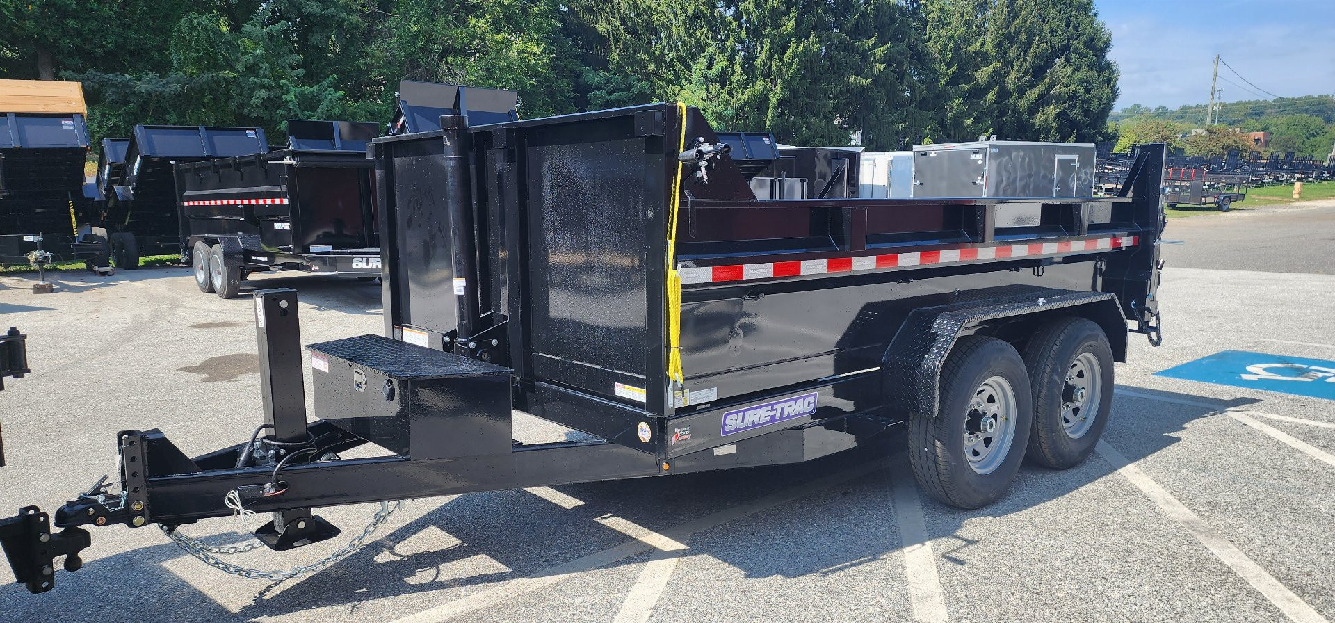 New SALE***7 x 12 Sure-Trac HD Low-Pro Telescopic Dump Trailer 14k w/ Hydraulic Jack