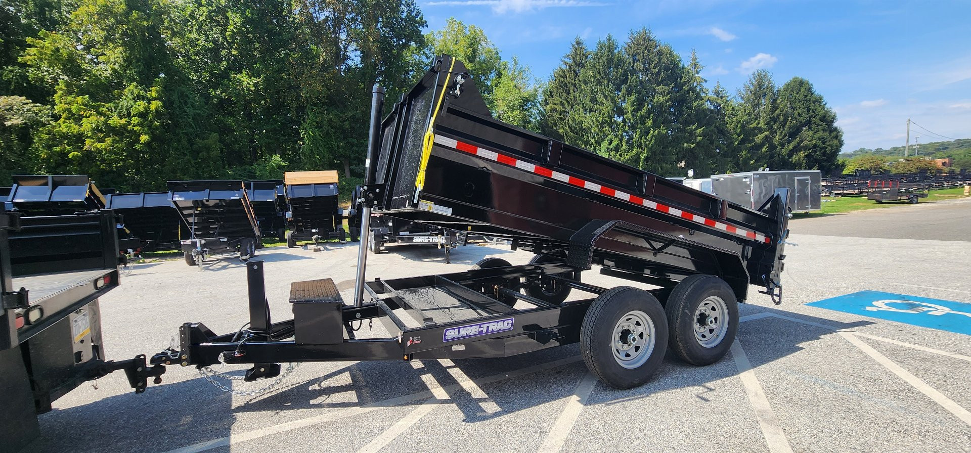 New SALE***7 x 12 Sure-Trac HD Low-Pro Telescopic Dump Trailer 14k w/ Hydraulic Jack