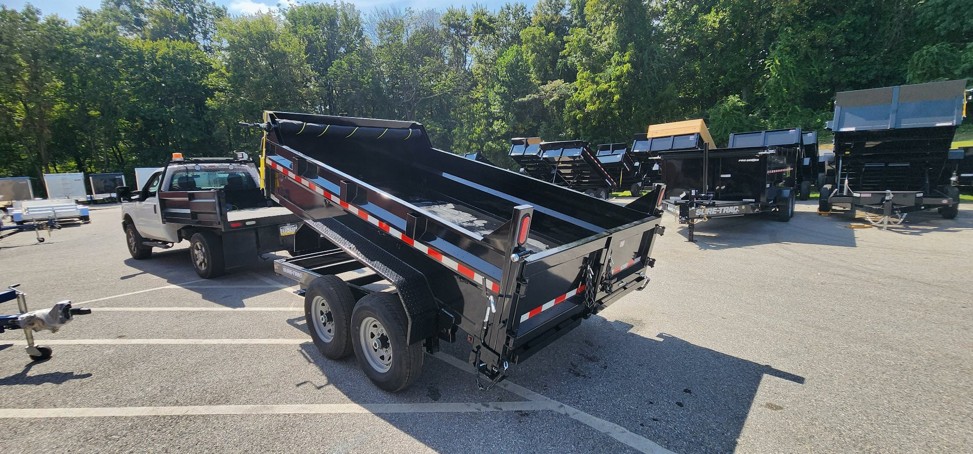 New SALE***7 x 12 Sure-Trac HD Low-Pro Telescopic Dump Trailer 14k w/ Hydraulic Jack