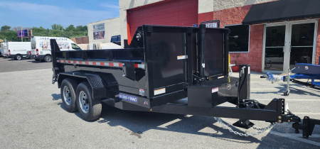 New SALE***7 x 12 Sure-Trac HD Low-Pro Telescopic Dump Trailer 14k w/ Hydraulic Jack