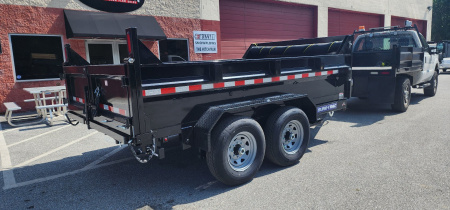 New SALE***7 x 12 Sure-Trac HD Low-Pro Telescopic Dump Trailer 14k w/ Hydraulic Jack