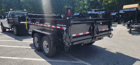 New SALE***7 x 12 Sure-Trac HD Low-Pro Telescopic Dump Trailer 14k w/ Hydraulic Jack
