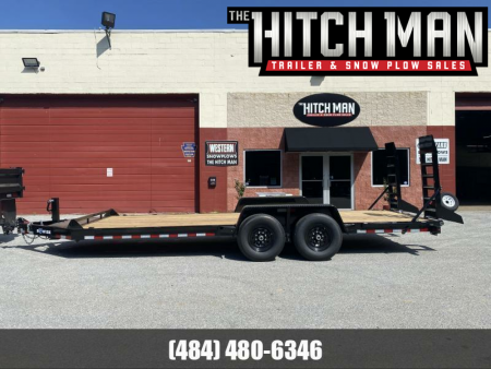 New 7 x 20 EH14 BWISE Implement Equipment Trailer 14k **Hammertone Black