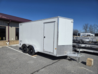 New 7 X 14 XPRESS Aluminum XLT Pro Cargo Trailer, 7k GVWR ***White w/Ramp Door & 6  Extra Height