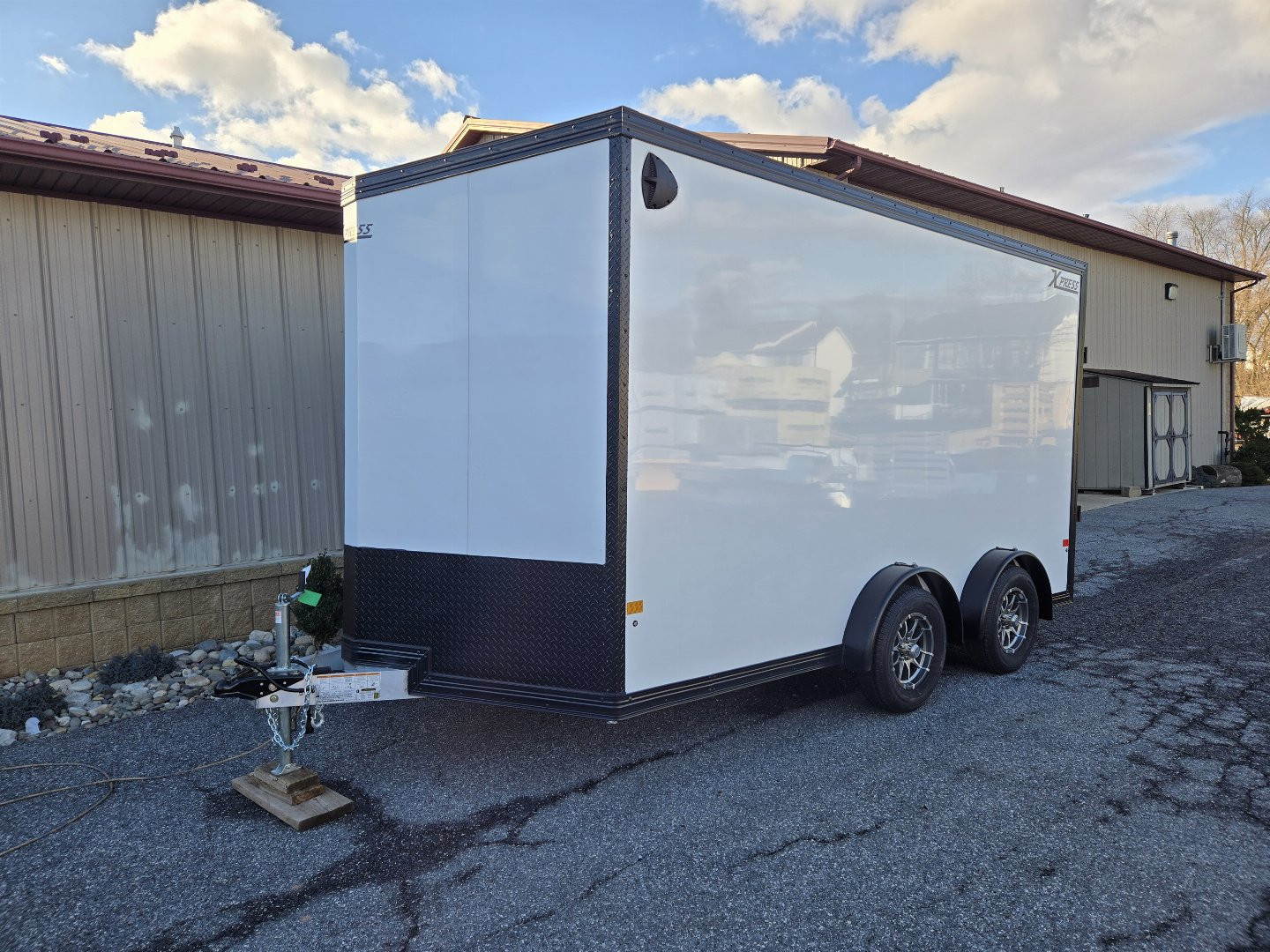 New 7.5 x 14 XPRESS Aluminum Ultimate UTV Cargo Trailer, 7K GVWR ***White w/Black Out Pkg, Extra Tie Downs