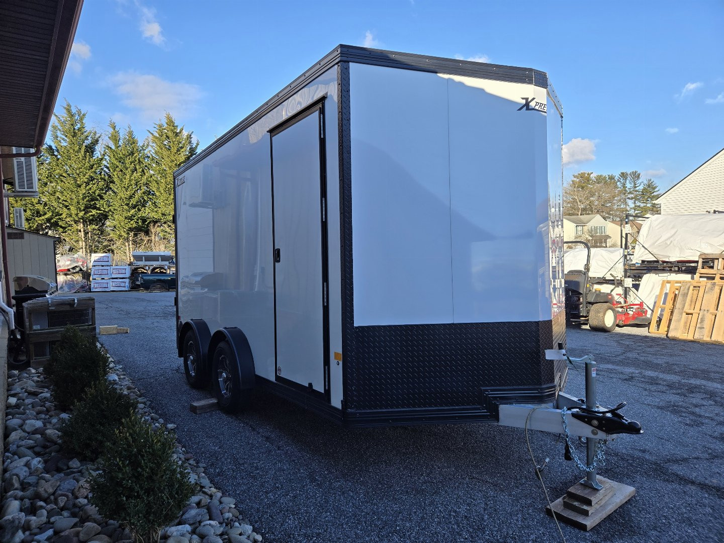 New 7.5 x 14 XPRESS Aluminum Ultimate UTV Cargo Trailer, 7K GVWR ***White w/Black Out Pkg, Extra Tie Downs
