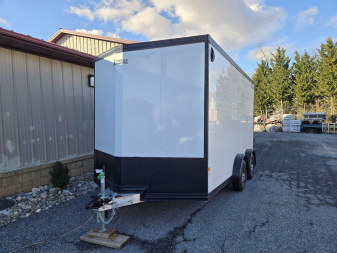 New 7.5 x 14 XPRESS Aluminum Ultimate UTV Cargo Trailer, 7K GVWR ***White w/Black Out Pkg, Extra Tie Downs
