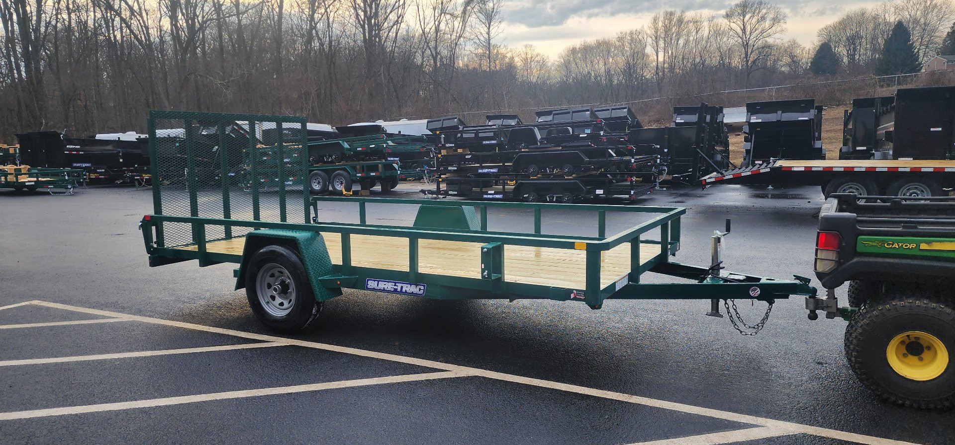 New 7 x 14 Sure-Trac Tube Top Utility Trailer 5k Brakes**GREEN“2025 Philadelphia Eagles Edition”
