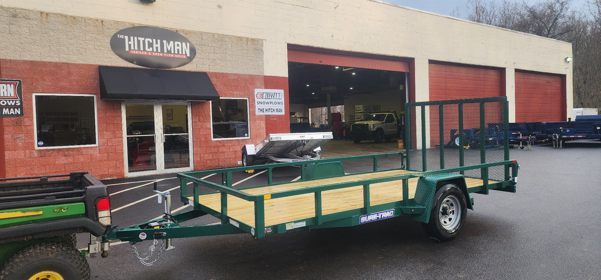 New 7 x 14 Sure-Trac Tube Top Utility Trailer 5k Brakes**GREEN“2025 Philadelphia Eagles Edition”