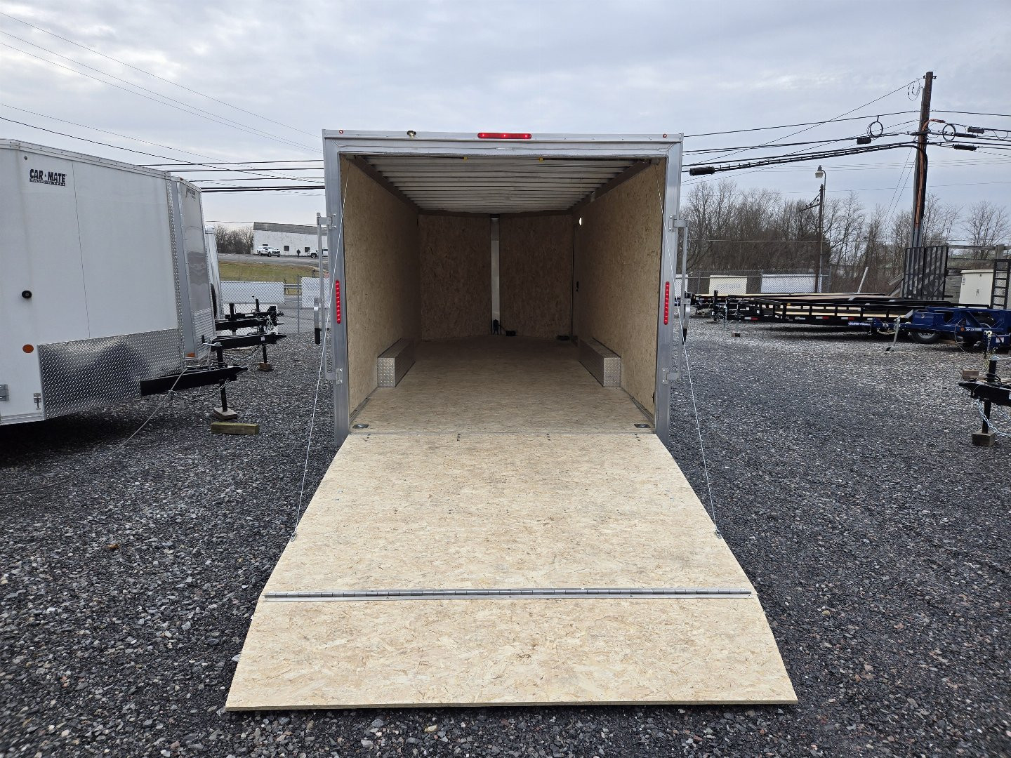 New 8.5 X 20 Xpress Aluminum Enclosed Car Trailer, 7k GVWR ***Silver w/Ramp Door, Spare Tire & Inside Spare Mount