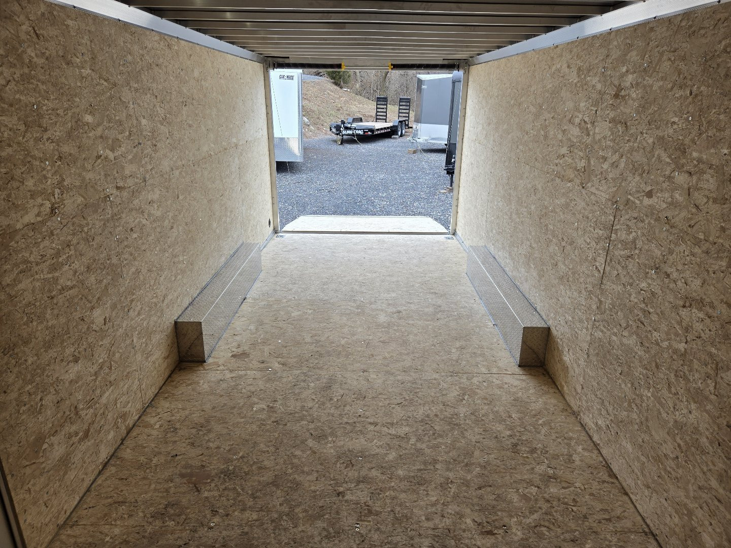 New 8.5 X 20 Xpress Aluminum Enclosed Car Trailer, 7k GVWR ***Silver w/Ramp Door, Spare Tire & Inside Spare Mount