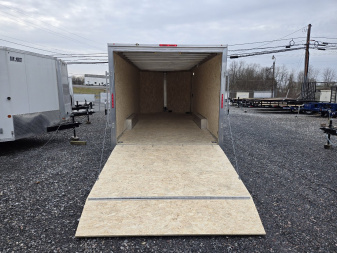 New 8.5 X 20 Xpress Aluminum Enclosed Car Trailer, 7k GVWR ***Silver w/Ramp Door, Spare Tire & Inside Spare Mount