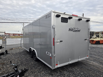 New 8.5 X 20 Xpress Aluminum Enclosed Car Trailer, 7k GVWR ***Silver w/Ramp Door, Spare Tire & Inside Spare Mount