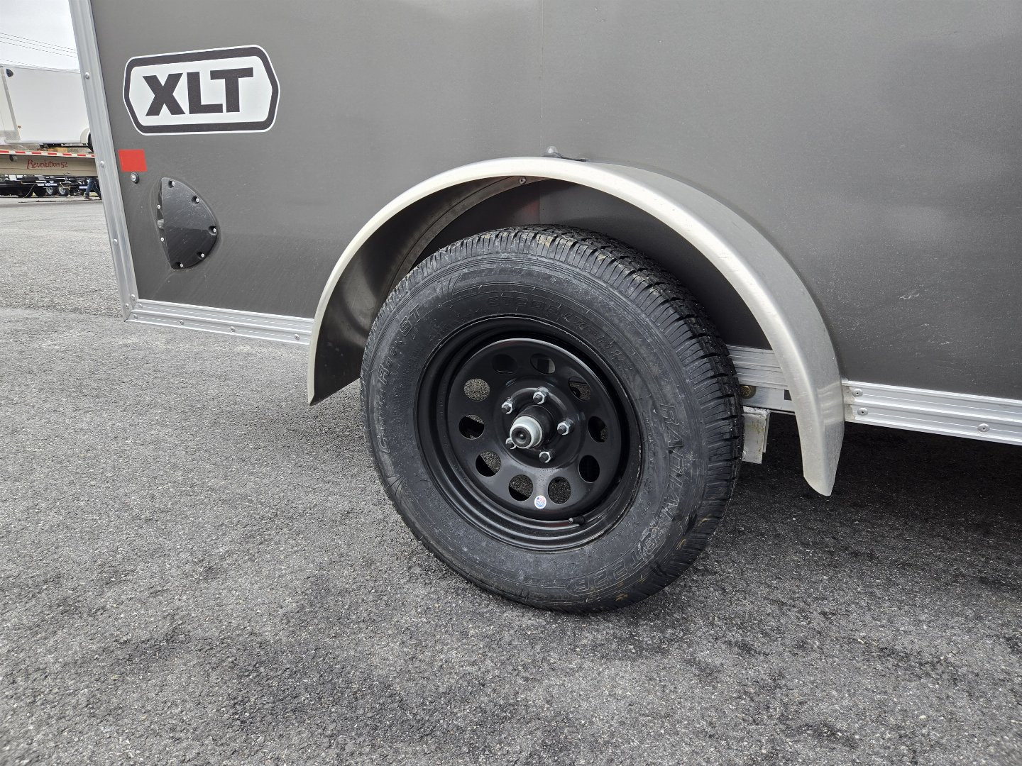 New 6 x 12 Xpress XLT Pro All-Aluminum Cargo / Enclosed Trailer, 3k GVWR ***Charcoal Gray w/Ramp Door, 6" Extra Height, Spare Tire Assy w/Inside Mount
